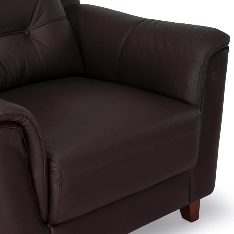 Patrick Leather | 1 Seater Sofa in Cocoa Brown