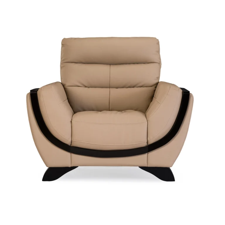 Davos Leatherette |1 Seater Sofa in Mushroom Beige