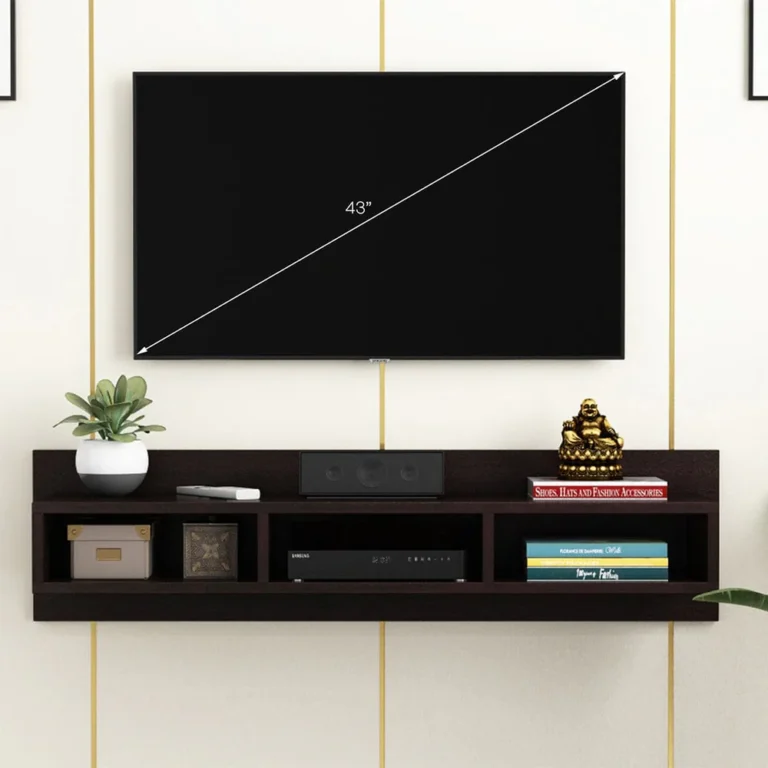 Zozo Engineered Wood Wall-Mounted Tv Unit with Open Shelves