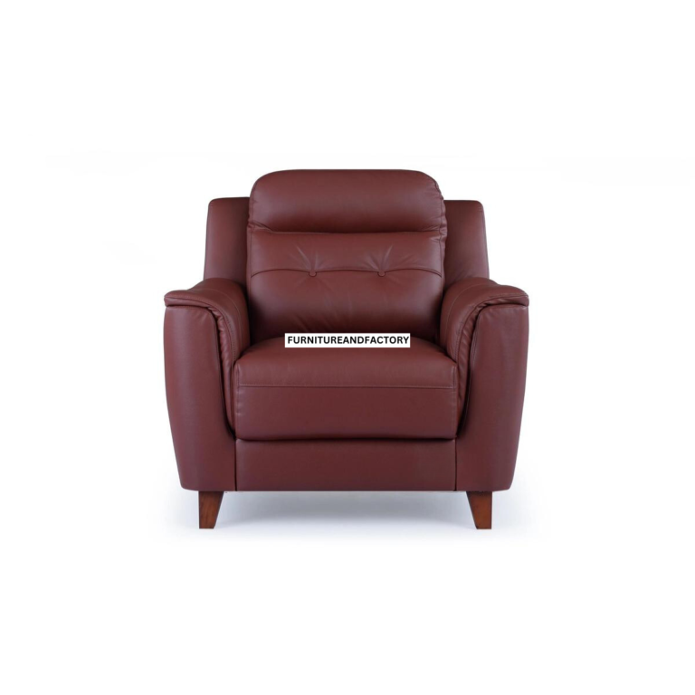 Patrick Leather | 1 Seater Sofa in Brick Red