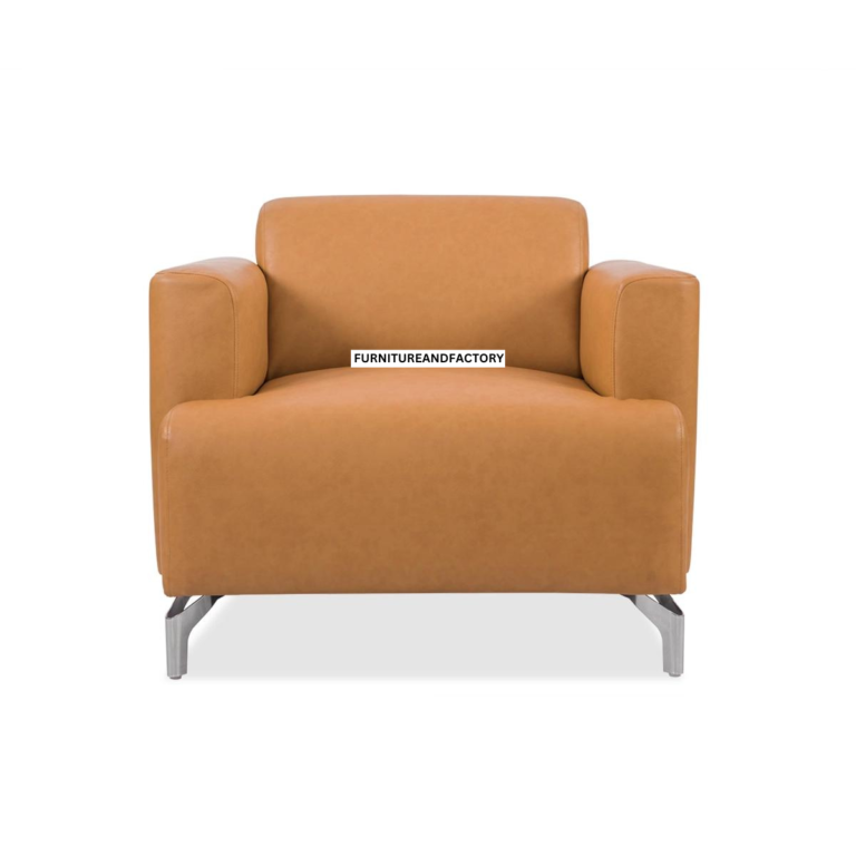 Windsor Leatherette | 1 Seater Sofa in Camel Brown