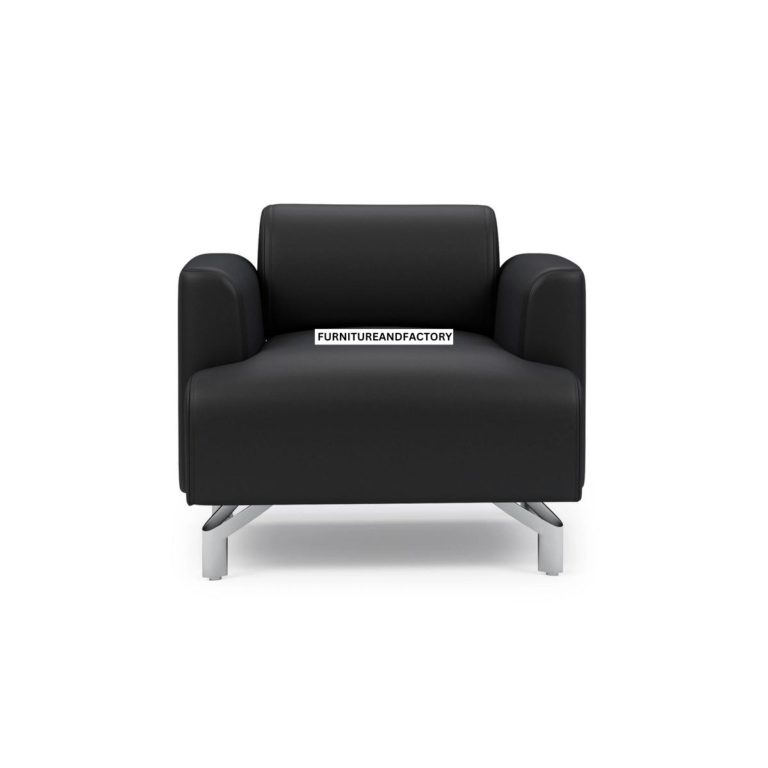 Windsor Leatherette | 1 Seater Sofa in Eerie Black